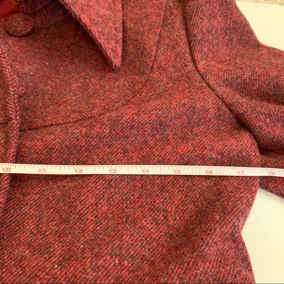 Vintage Style Burgundy Red/Pink/Purple Belted Coat - Picture 13 of 16